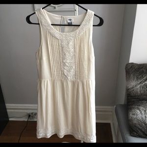 Cream cotton and lace dress